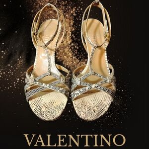 Valentino Garavani Exotic Leather 3½" Strappy High Heel Sandals